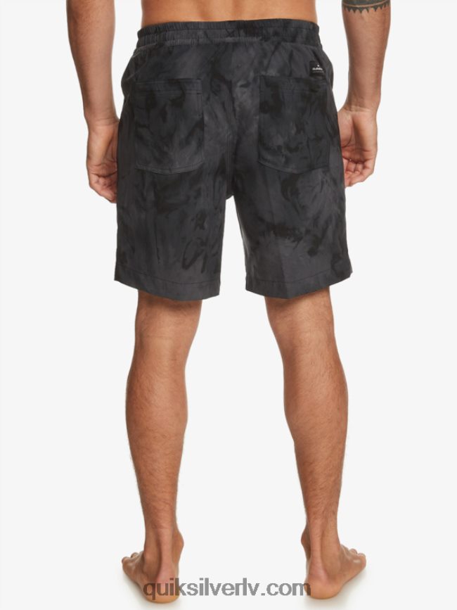 vīriešiem Quiksilver taxer print 18 abinieku borta šorti melns 88064R101
