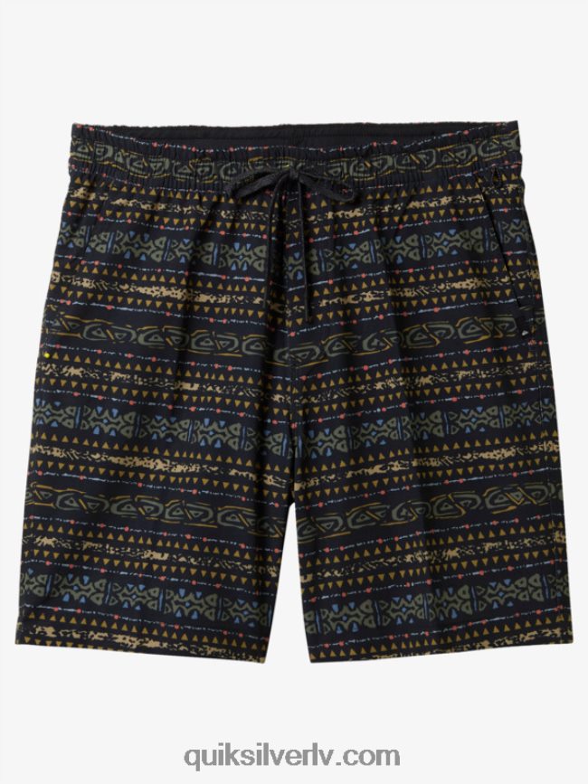 vīriešiem Quiksilver taxer print 18 abinieku borta šorti melns 88064R102