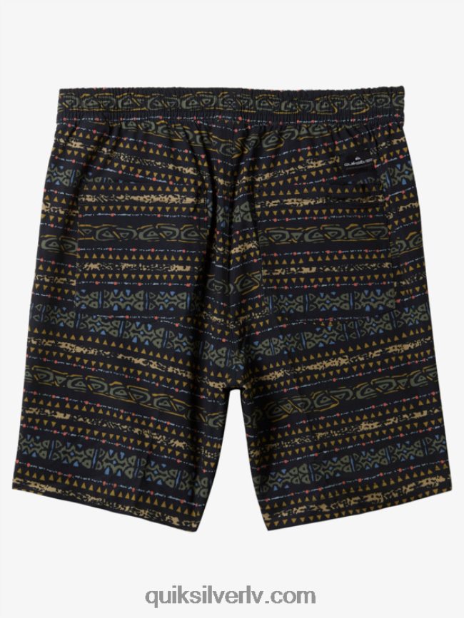 vīriešiem Quiksilver taxer print 18 abinieku borta šorti melns 88064R102