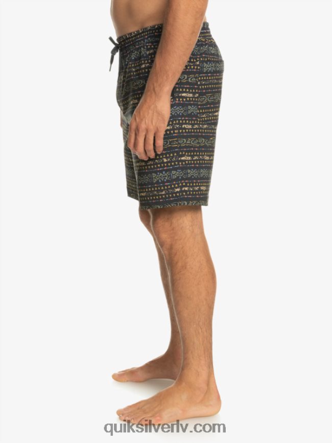 vīriešiem Quiksilver taxer print 18 abinieku borta šorti melns 88064R102