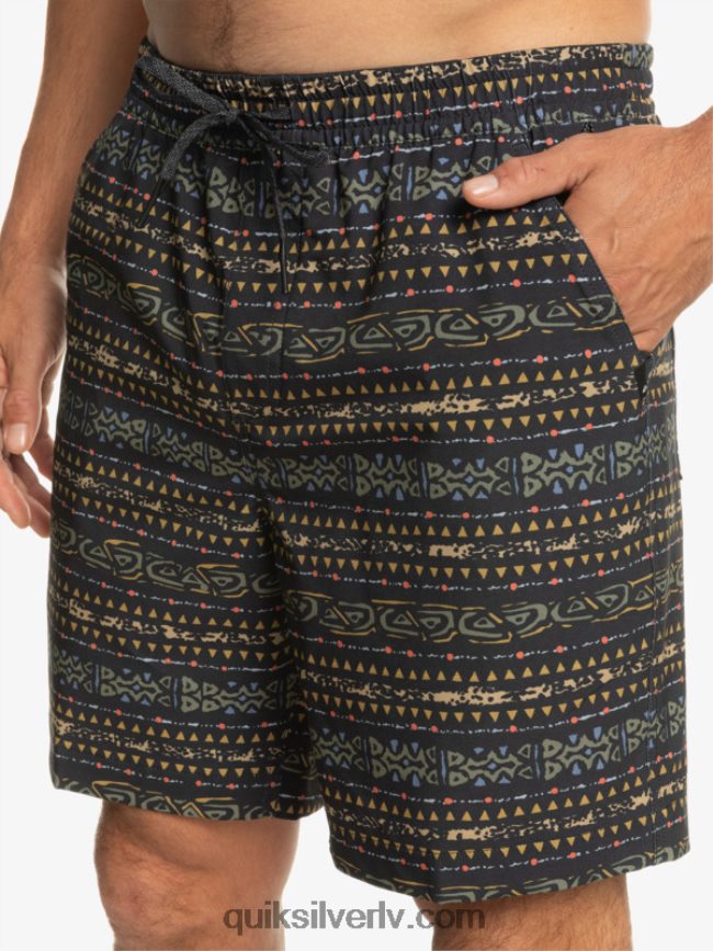 vīriešiem Quiksilver taxer print 18 abinieku borta šorti melns 88064R102