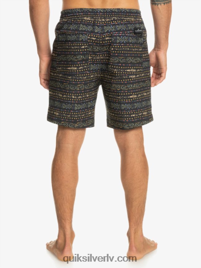 vīriešiem Quiksilver taxer print 18 abinieku borta šorti melns 88064R102