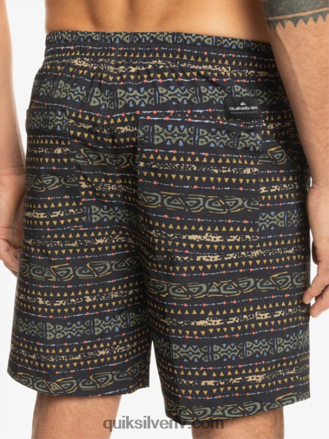 vīriešiem Quiksilver taxer print 18 abinieku borta šorti melns 88064R102