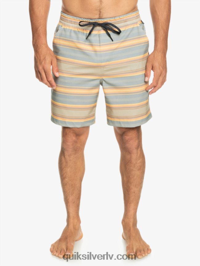 vīriešiem Quiksilver taxer print 18 abinieku borta šorti plaza taupe sērfošanas dienu svītra 88064R104