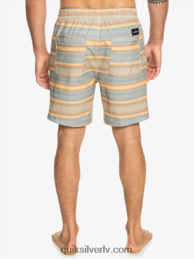 vīriešiem Quiksilver taxer print 18 abinieku borta šorti plaza taupe sērfošanas dienu svītra 88064R104