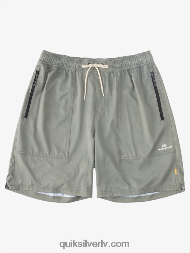 vīriešiem Quiksilver waterman scout rāvējslēdzējs abinieks 20 dēļa šorti putekļainās olīvas 88064R1325