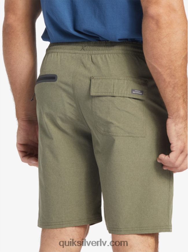vīriešiem Quiksilver waterman suva 20 amfībijas borta šorti putekļainās olīvas 88064R782