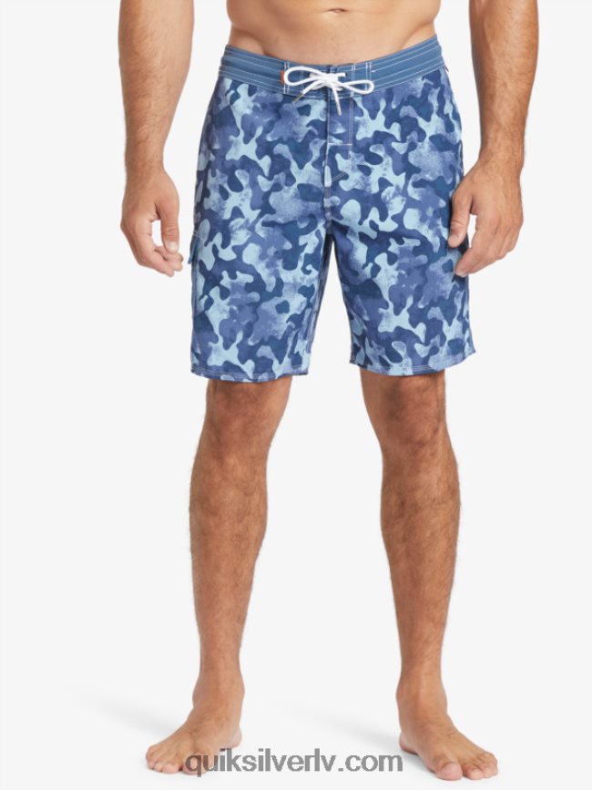 vīriešiem Quiksilver waterman throwback camo 19 dēļu šorti praporščiks zils iemetiens 88064R536