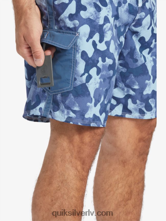 vīriešiem Quiksilver waterman throwback camo 19 dēļu šorti praporščiks zils iemetiens 88064R536