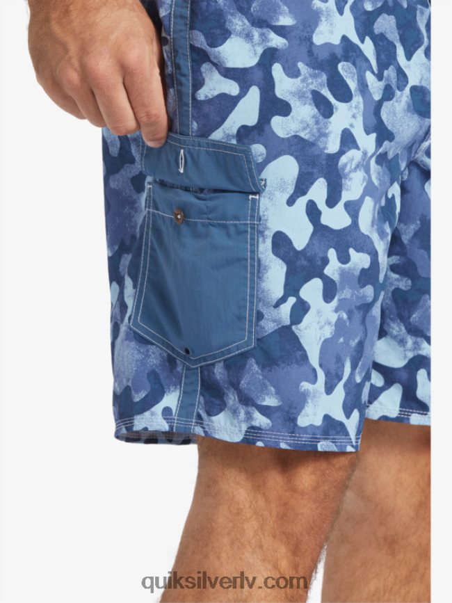 vīriešiem Quiksilver waterman throwback camo 19 dēļu šorti praporščiks zils iemetiens 88064R536