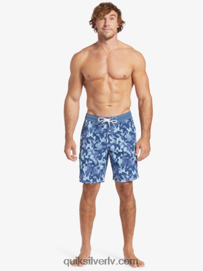 vīriešiem Quiksilver waterman throwback camo 19 dēļu šorti praporščiks zils iemetiens 88064R536