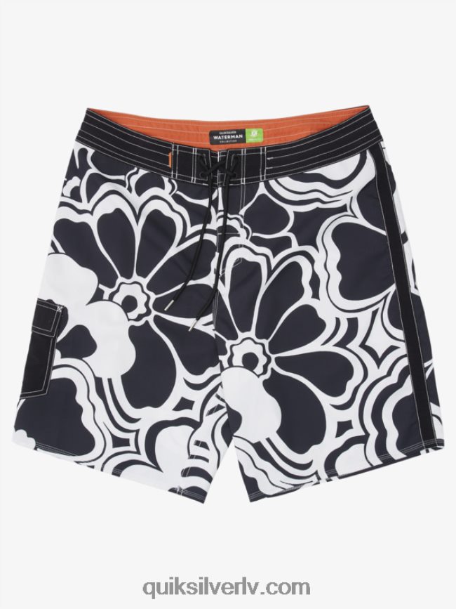 vīriešiem Quiksilver waterman throwback print 19 dēļu šorti melns atvilkums 88064R1436