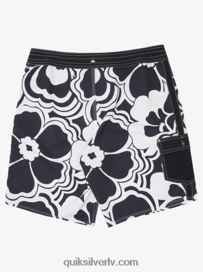vīriešiem Quiksilver waterman throwback print 19 dēļu šorti melns atvilkums 88064R1436