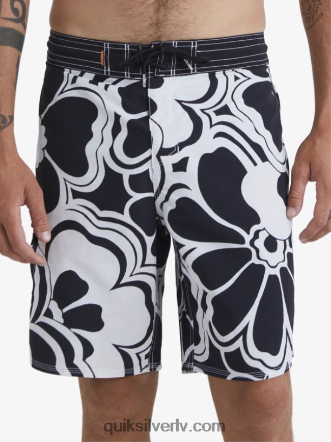 vīriešiem Quiksilver waterman throwback print 19 dēļu šorti melns atvilkums 88064R1436