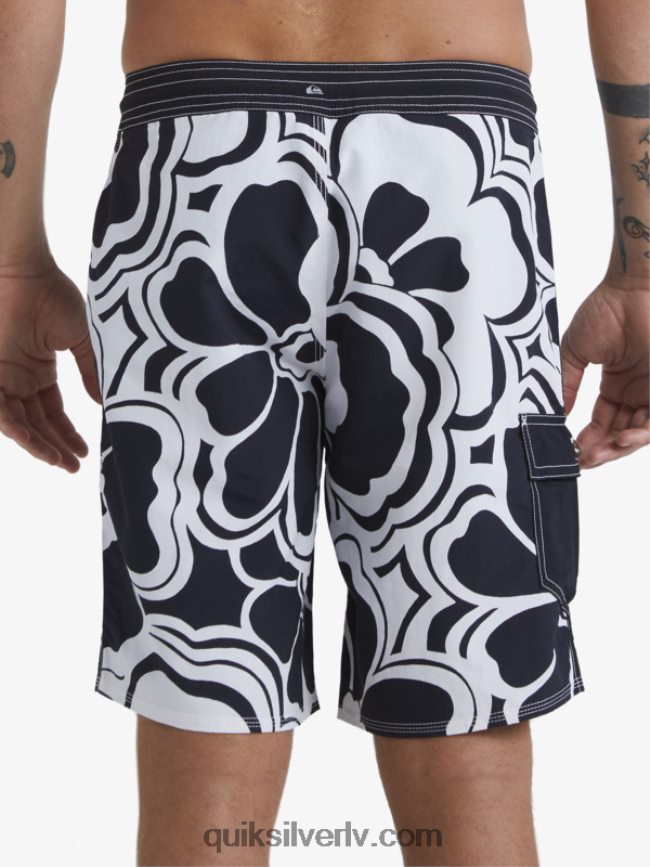 vīriešiem Quiksilver waterman throwback print 19 dēļu šorti melns atvilkums 88064R1436