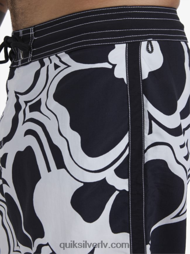 vīriešiem Quiksilver waterman throwback print 19 dēļu šorti melns atvilkums 88064R1436