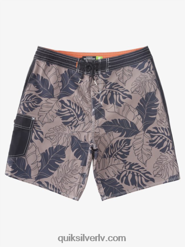 vīriešiem Quiksilver waterman throwback print 2 19 boardšorti melns atvilkums 88064R848