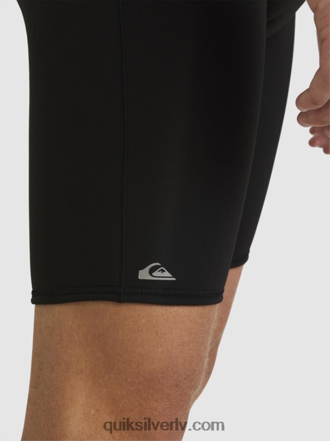 vīriešiem Quiksilver 2/2 mm ikdienas sesijas atsperu tērps ar īsām piedurknēm ar rāvējslēdzēju melns 88064R1432