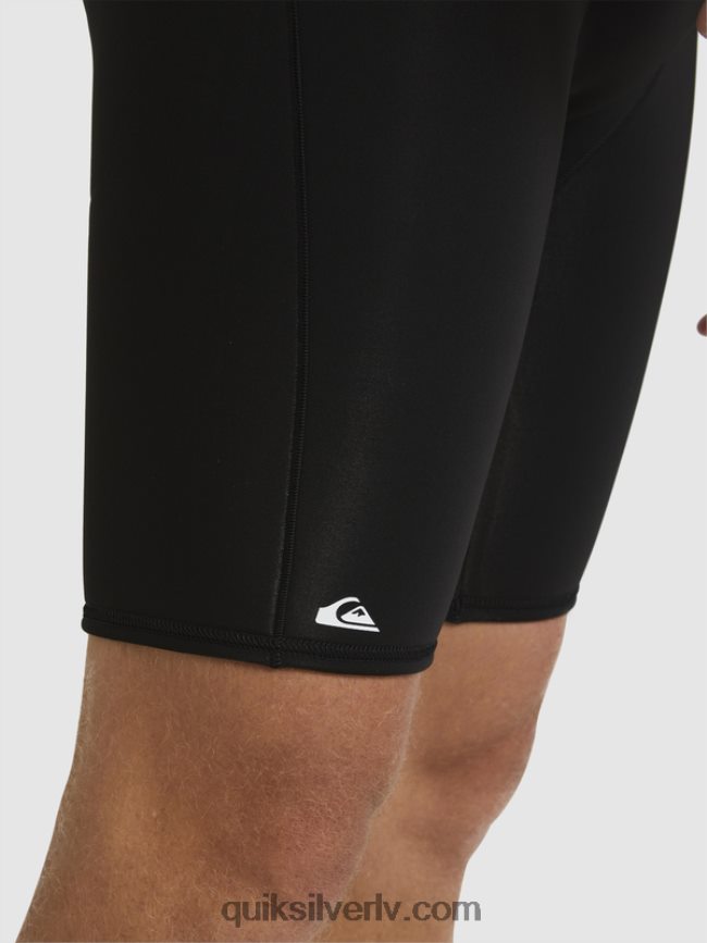 vīriešiem Quiksilver 2/2 mm ikdienas sesijas atsperu tērps ar īsām piedurknēm ar rāvējslēdzēju melns / ieroču metāls 88064R1433