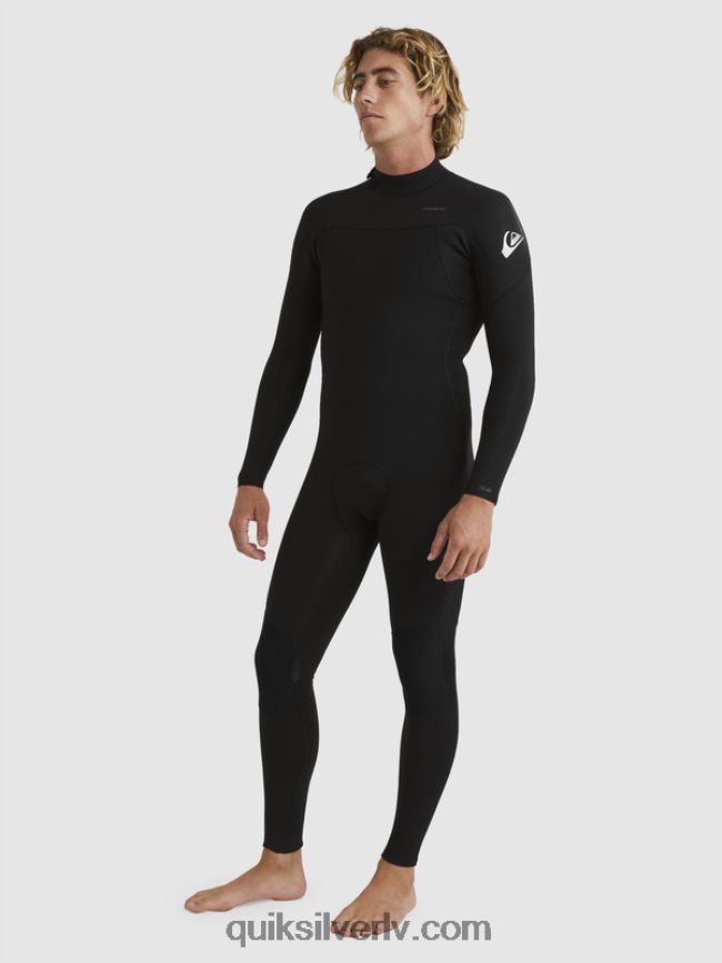 vīriešiem Quiksilver 3/2 ikdienas sesijas hidrotērps ar rāvējslēdzēju melns 88064R928