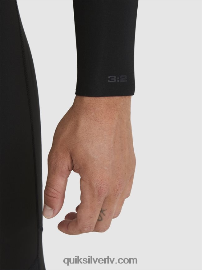 vīriešiem Quiksilver 3/2 ikdienas sesijas hidrotērps ar rāvējslēdzēju melns 88064R928