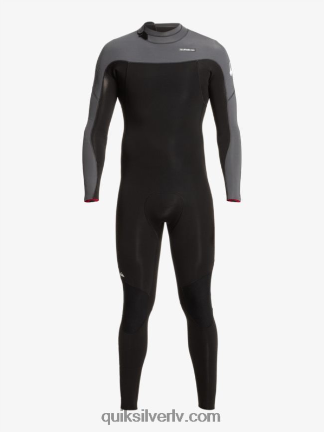 vīriešiem Quiksilver 3/2 ikdienas sesijas hidrotērps ar rāvējslēdzēju melns / ieroču metāls 88064R926