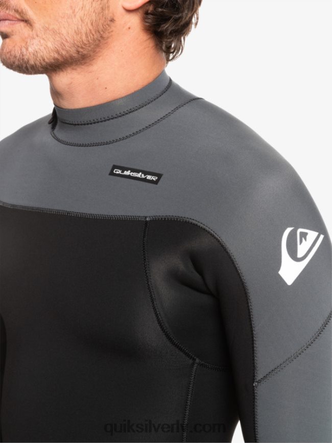 vīriešiem Quiksilver 3/2 ikdienas sesijas hidrotērps ar rāvējslēdzēju melns / ieroču metāls 88064R926