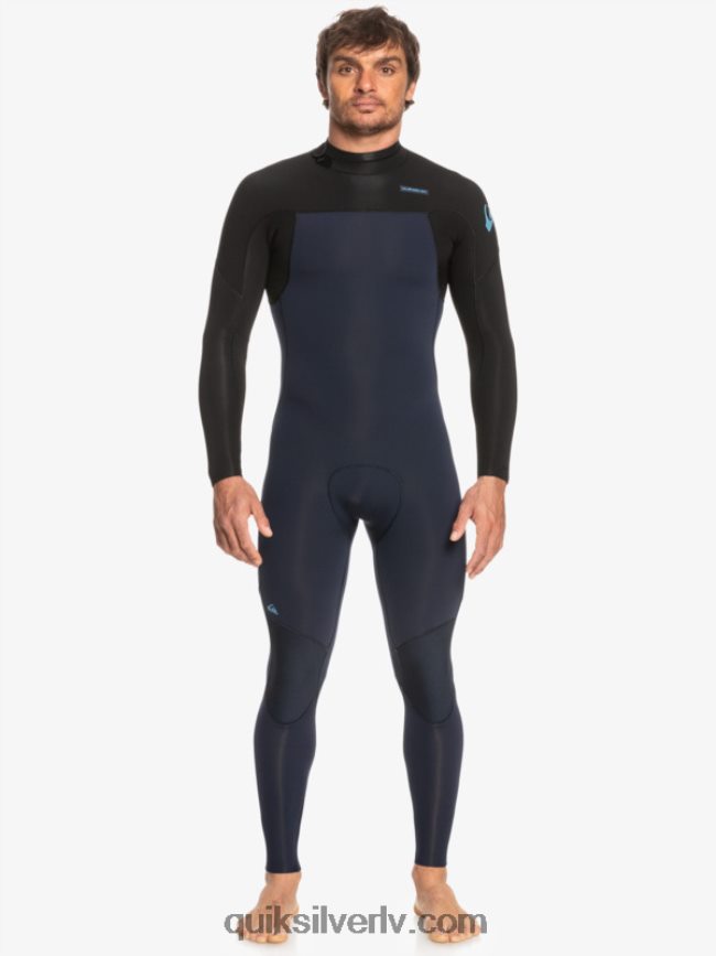 vīriešiem Quiksilver 3/2 ikdienas sesijas hidrotērps ar rāvējslēdzēju tumši tumši/melns 88064R927
