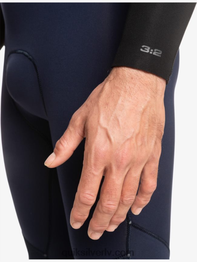 vīriešiem Quiksilver 3/2 ikdienas sesijas hidrotērps ar rāvējslēdzēju tumši tumši/melns 88064R927