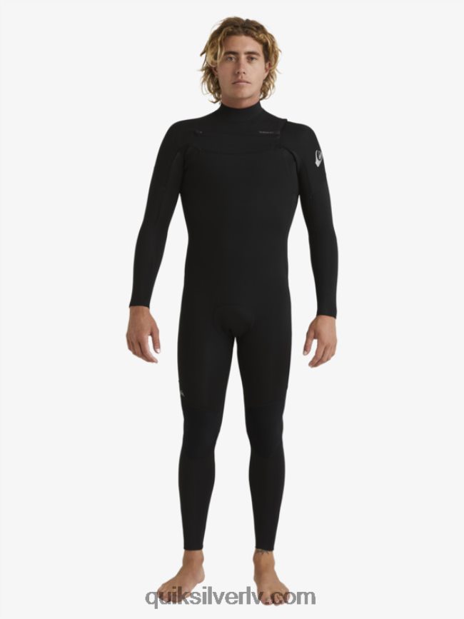 vīriešiem Quiksilver 3/2 ikdienas sesiju hidrotērps ar rāvējslēdzēju melns 88064R1280