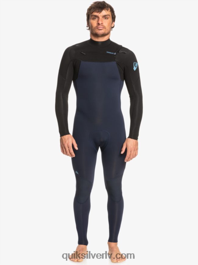 vīriešiem Quiksilver 3/2 ikdienas sesiju hidrotērps ar rāvējslēdzēju tumši tumši/melns 88064R1278