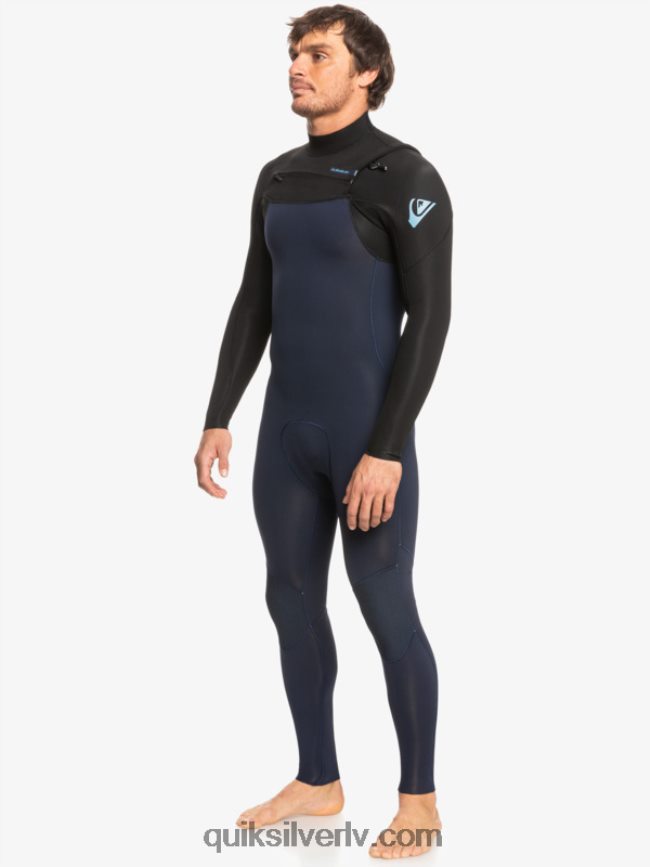 vīriešiem Quiksilver 3/2 ikdienas sesiju hidrotērps ar rāvējslēdzēju tumši tumši/melns 88064R1278