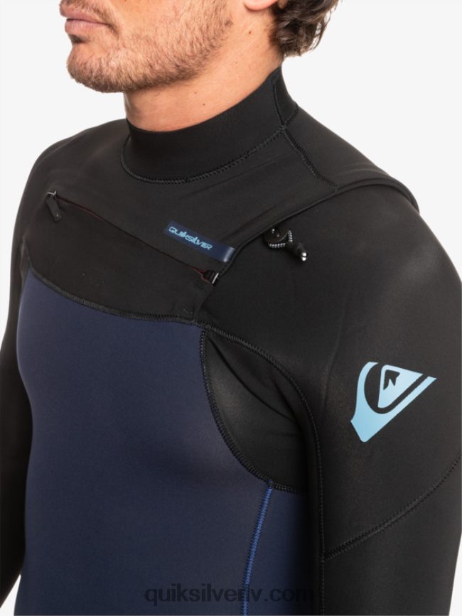 vīriešiem Quiksilver 3/2 ikdienas sesiju hidrotērps ar rāvējslēdzēju tumši tumši/melns 88064R1278