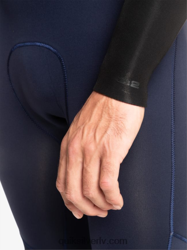 vīriešiem Quiksilver 3/2 ikdienas sesiju hidrotērps ar rāvējslēdzēju tumši tumši/melns 88064R1278