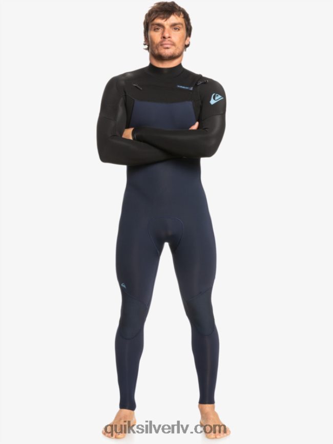 vīriešiem Quiksilver 3/2 ikdienas sesiju hidrotērps ar rāvējslēdzēju tumši tumši/melns 88064R1278