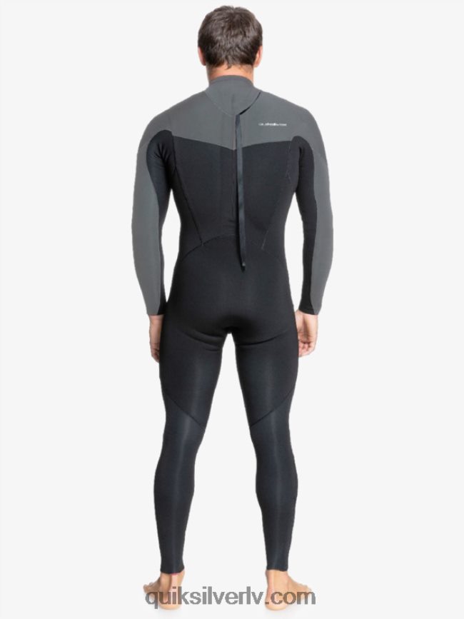 vīriešiem Quiksilver 4/3 ikdienas sesiju hidrotērps ar rāvējslēdzēju melns / ieroču metāls 88064R1173