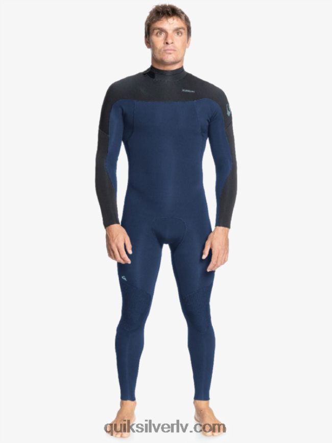 vīriešiem Quiksilver 4/3 ikdienas sesiju hidrotērps ar rāvējslēdzēju tumši tumši/melns 88064R1175