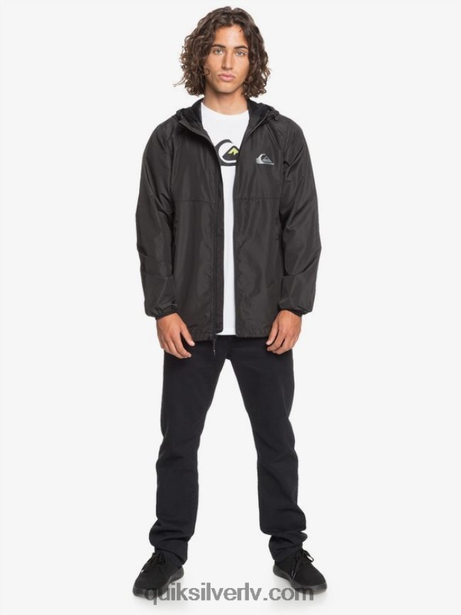 vīriešiem Quiksilver ikdienas vējjaka jaka melns 88064R1012
