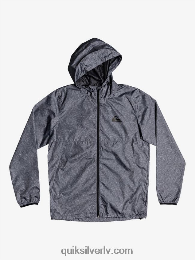 vīriešiem Quiksilver ikdienas vējjaka jaka tumši pelēki virši 88064R1011