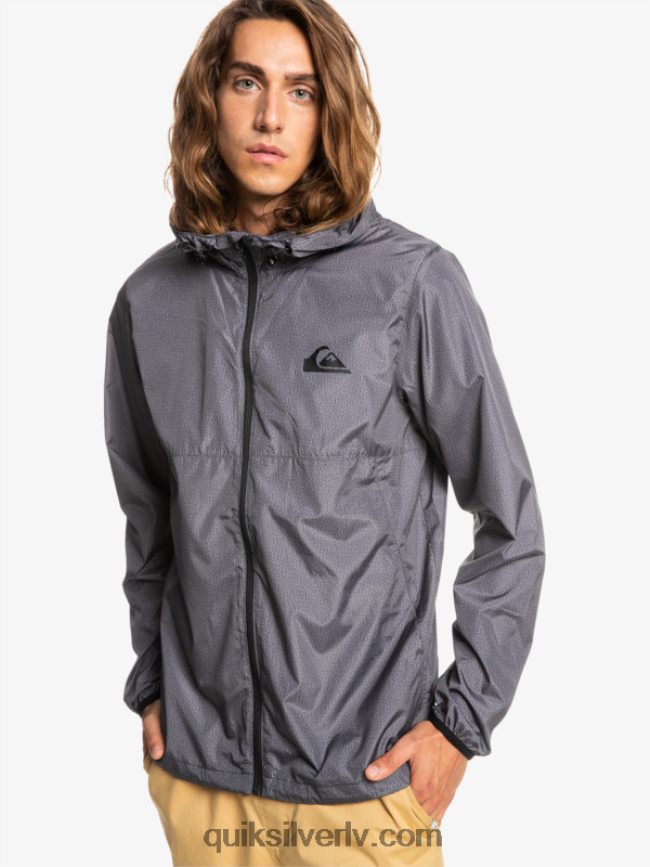 vīriešiem Quiksilver ikdienas vējjaka jaka tumši pelēki virši 88064R1011