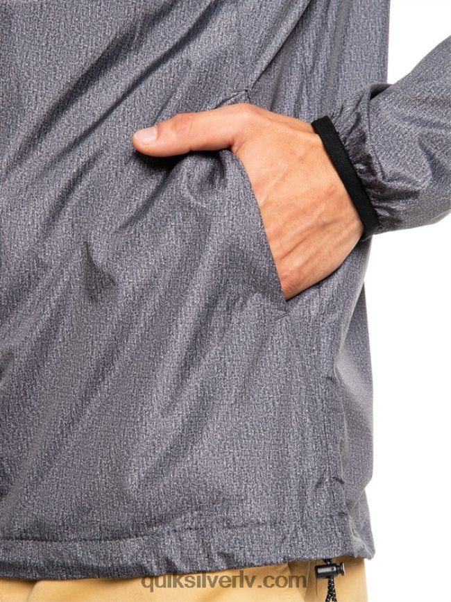 vīriešiem Quiksilver ikdienas vējjaka jaka tumši pelēki virši 88064R1011