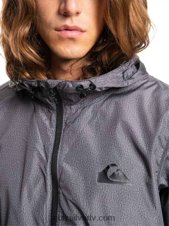 vīriešiem Quiksilver ikdienas vējjaka jaka tumši pelēki virši 88064R1011