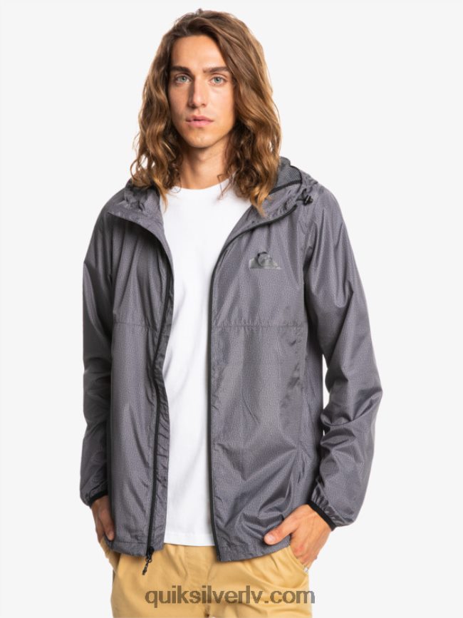 vīriešiem Quiksilver ikdienas vējjaka jaka tumši pelēki virši 88064R1011