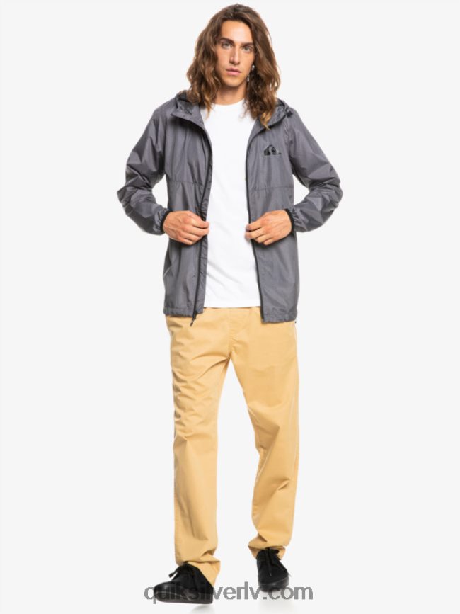 vīriešiem Quiksilver ikdienas vējjaka jaka tumši pelēki virši 88064R1011