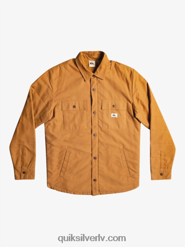 vīriešiem Quiksilver sliedes audekla mājas darbu jaka brūnais cukurs 88064R1567