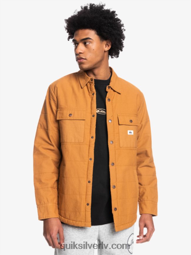 vīriešiem Quiksilver sliedes audekla mājas darbu jaka brūnais cukurs 88064R1567