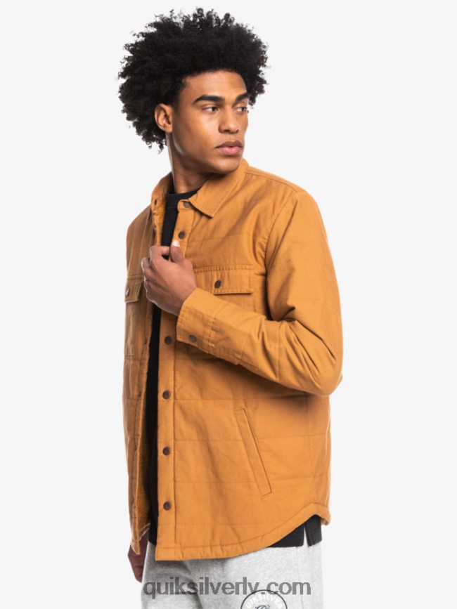vīriešiem Quiksilver sliedes audekla mājas darbu jaka brūnais cukurs 88064R1567