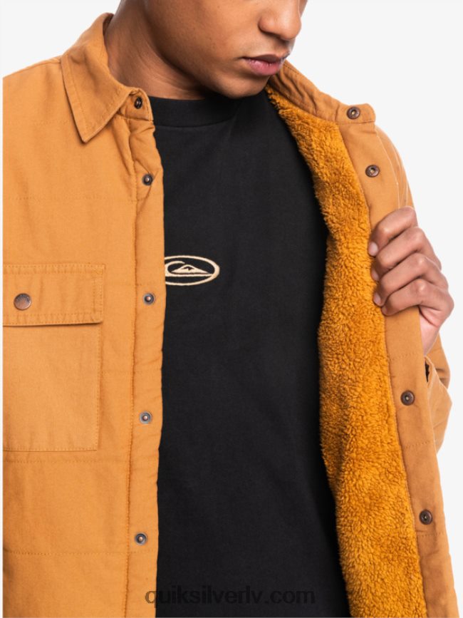 vīriešiem Quiksilver sliedes audekla mājas darbu jaka brūnais cukurs 88064R1567