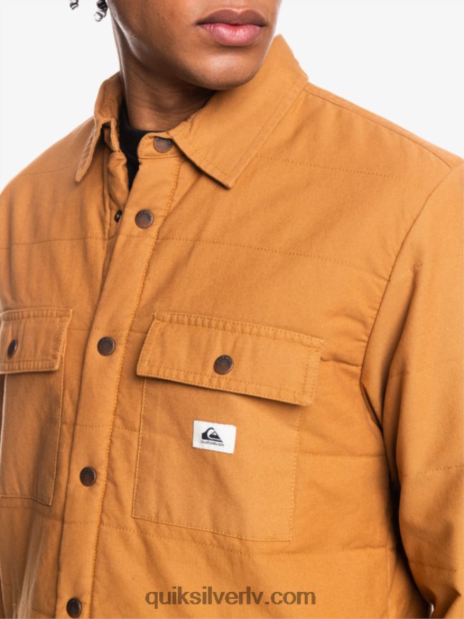 vīriešiem Quiksilver sliedes audekla mājas darbu jaka brūnais cukurs 88064R1567