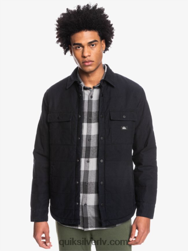 vīriešiem Quiksilver sliedes audekla mājas darbu jaka melns 88064R1568